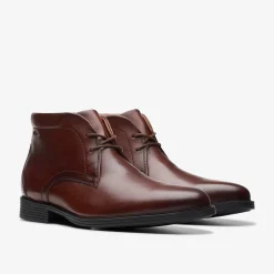 Clarks Whiddon Mid Mahogany Leather Cheap