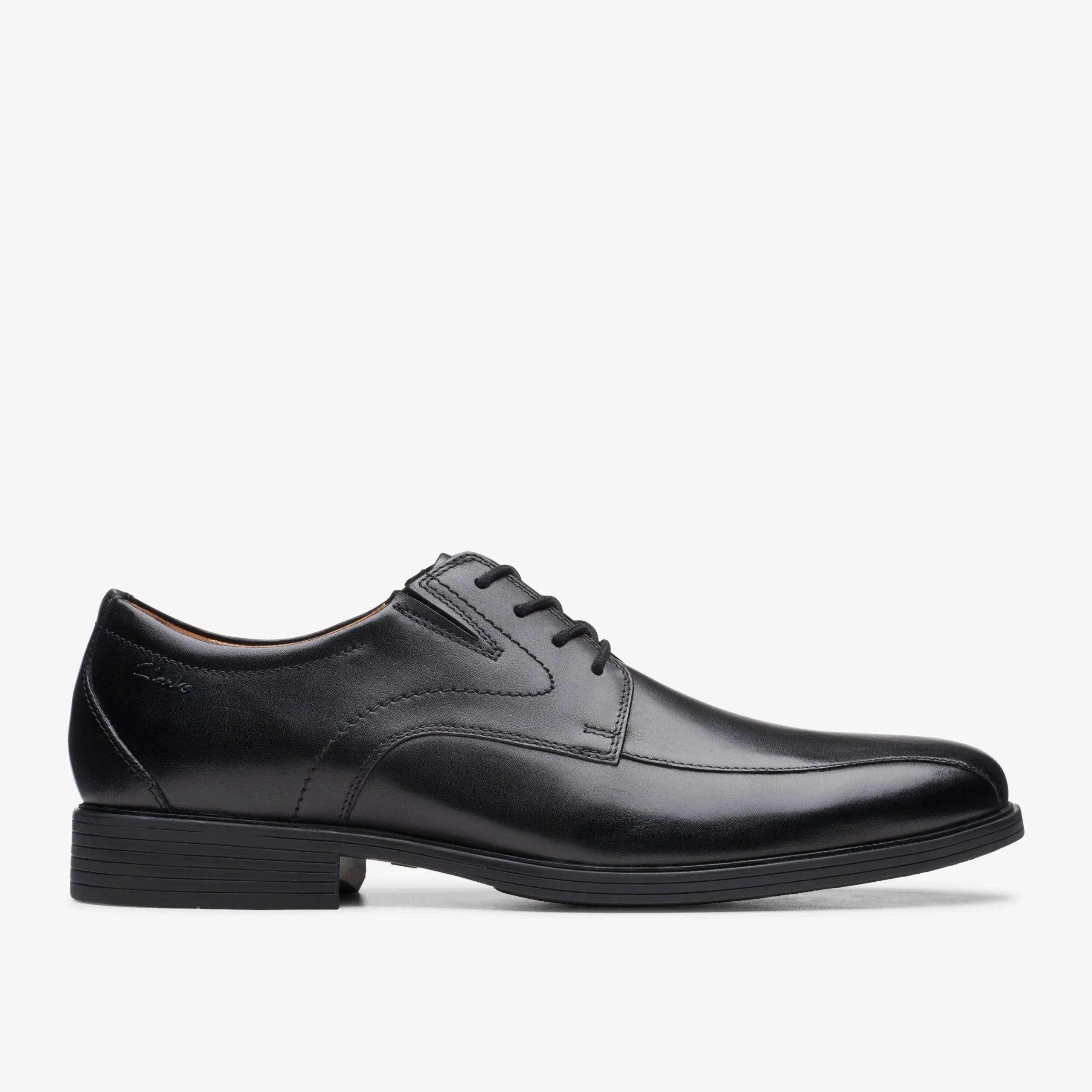 Clarks Whiddon Pace Black Leather Flash Sale
