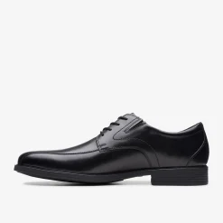 Clarks Whiddon Pace Black Leather Flash Sale