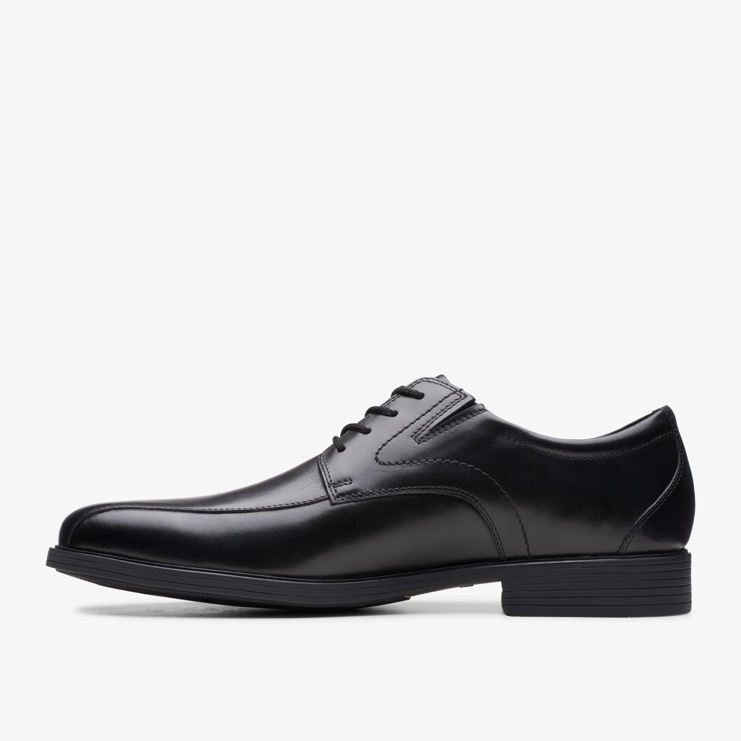 Clarks Whiddon Pace Black Leather Flash Sale