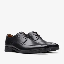 Clarks Whiddon Pace Black Leather Flash Sale