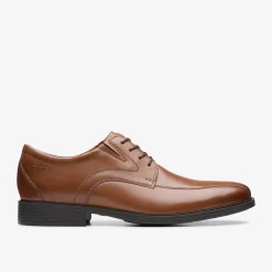 Clarks Whiddon Pace Dark Tan Leather Flash Sale