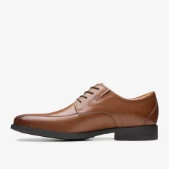 Clarks Whiddon Pace Dark Tan Leather Flash Sale