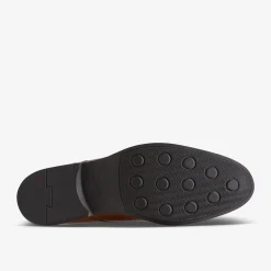 Clarks Whiddon Pace Dark Tan Leather Flash Sale
