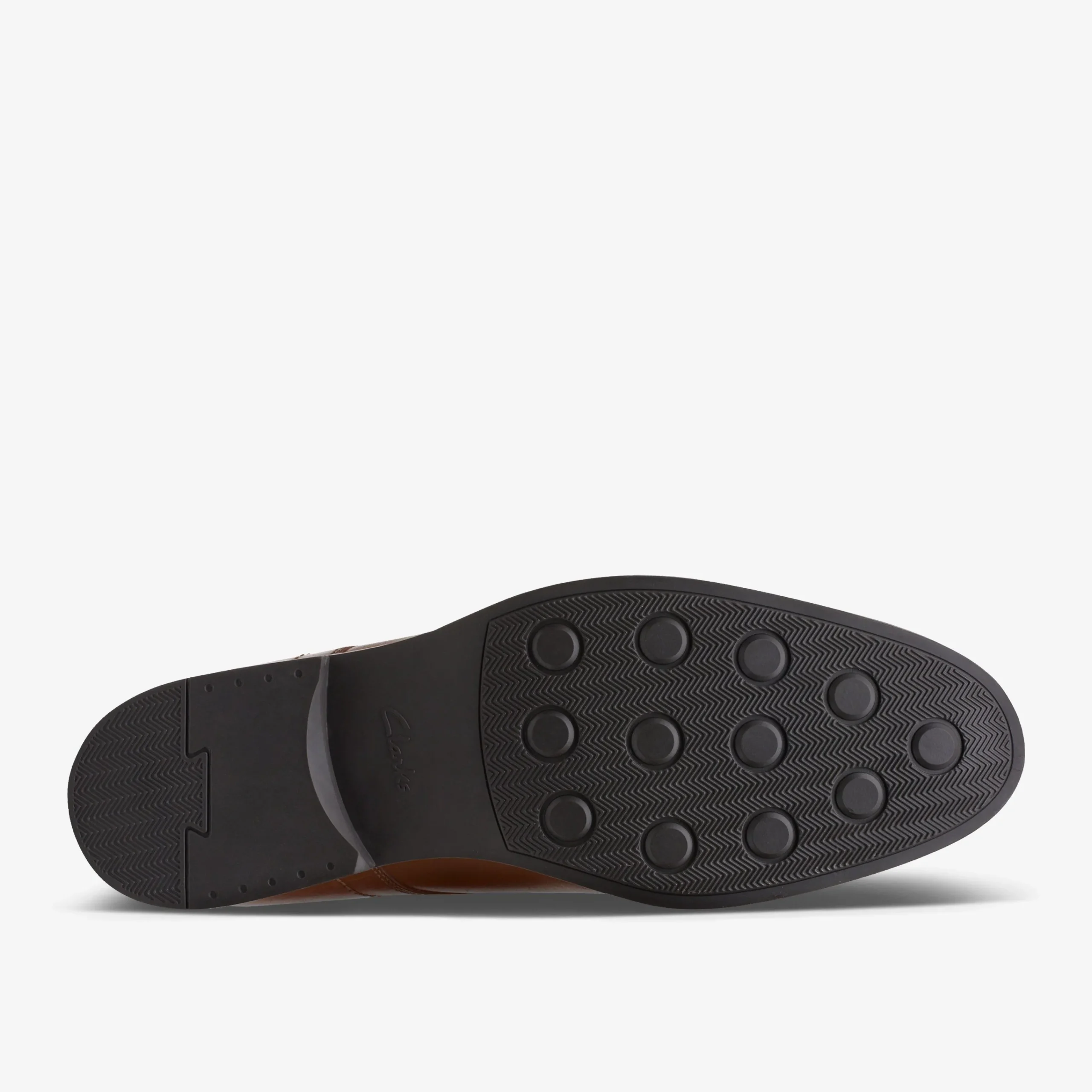Clarks Whiddon Pace Dark Tan Leather Flash Sale