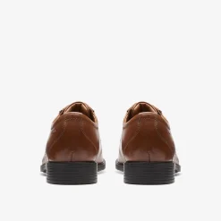 Clarks Whiddon Pace Dark Tan Leather Flash Sale