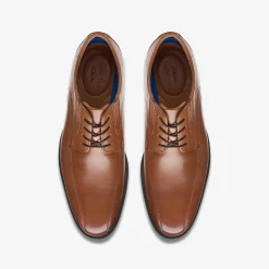 Clarks Whiddon Pace Dark Tan Leather Flash Sale