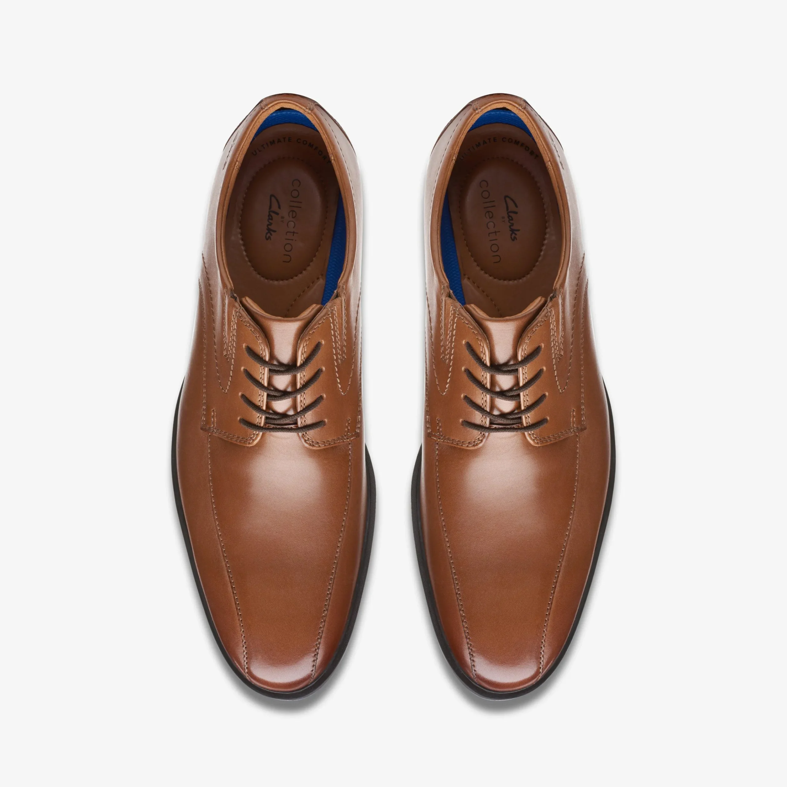 Clarks Whiddon Pace Dark Tan Leather Flash Sale