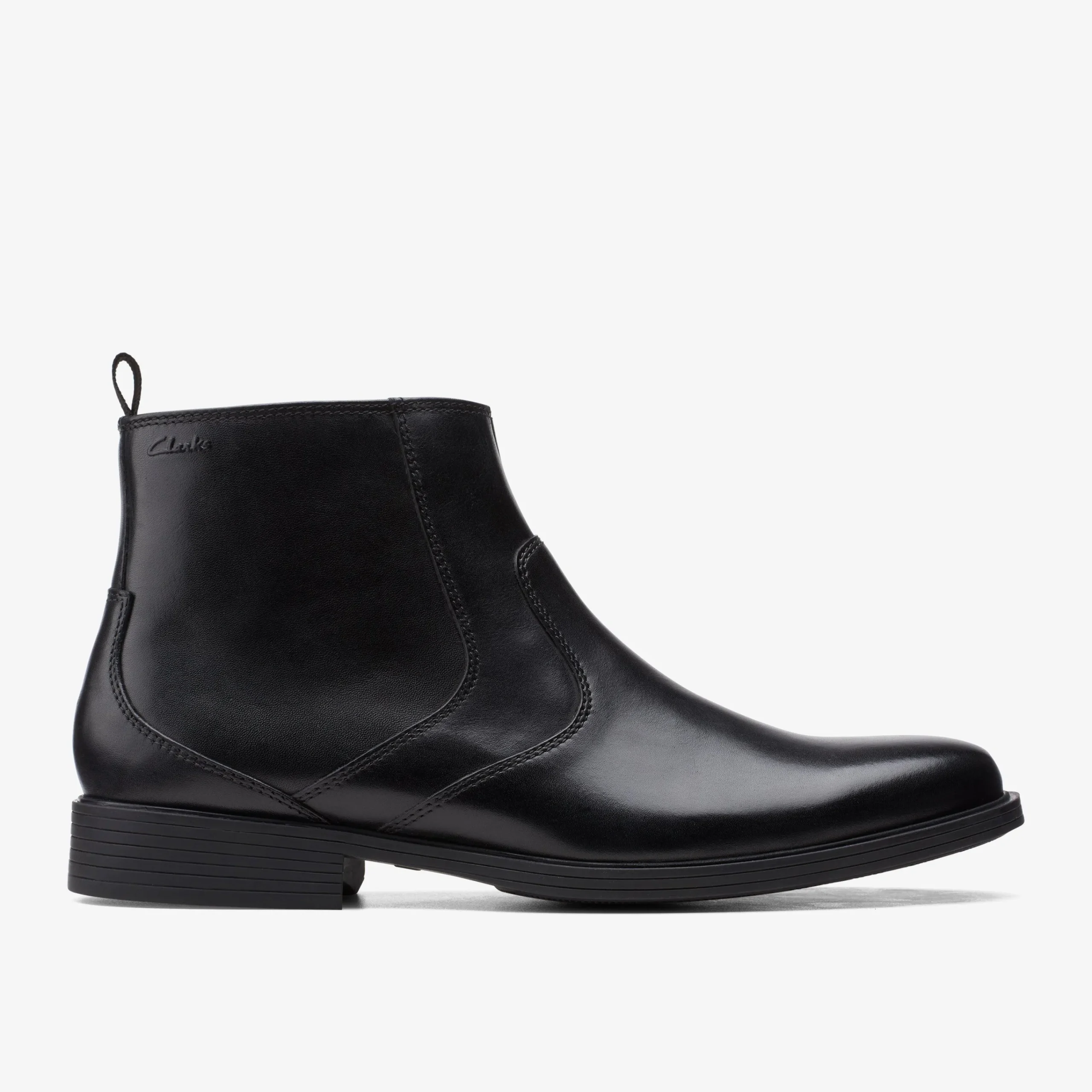 Clarks Whiddon Zip Black Leather Clearance