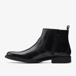 Clarks Whiddon Zip Black Leather Clearance
