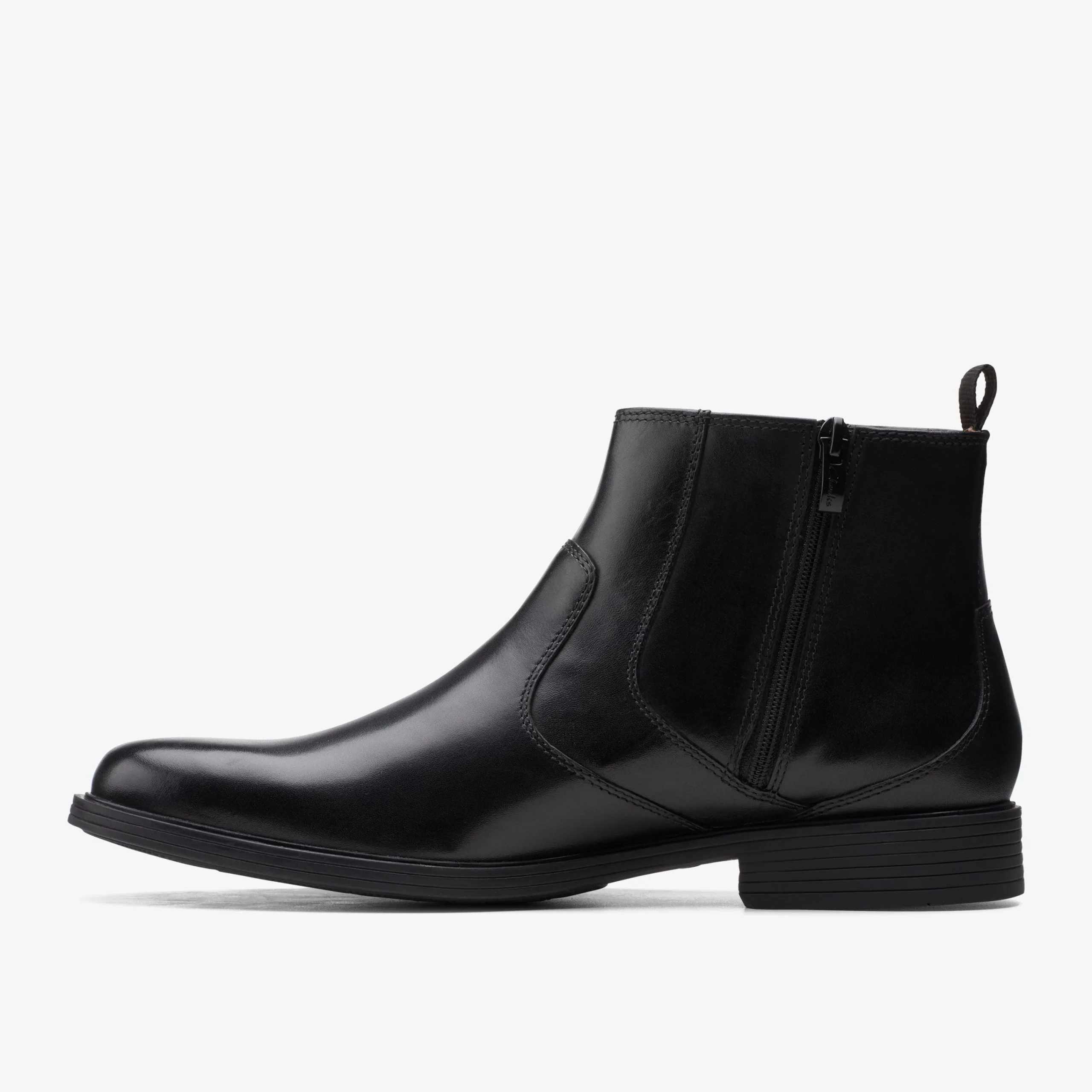 Clarks Whiddon Zip Black Leather Clearance