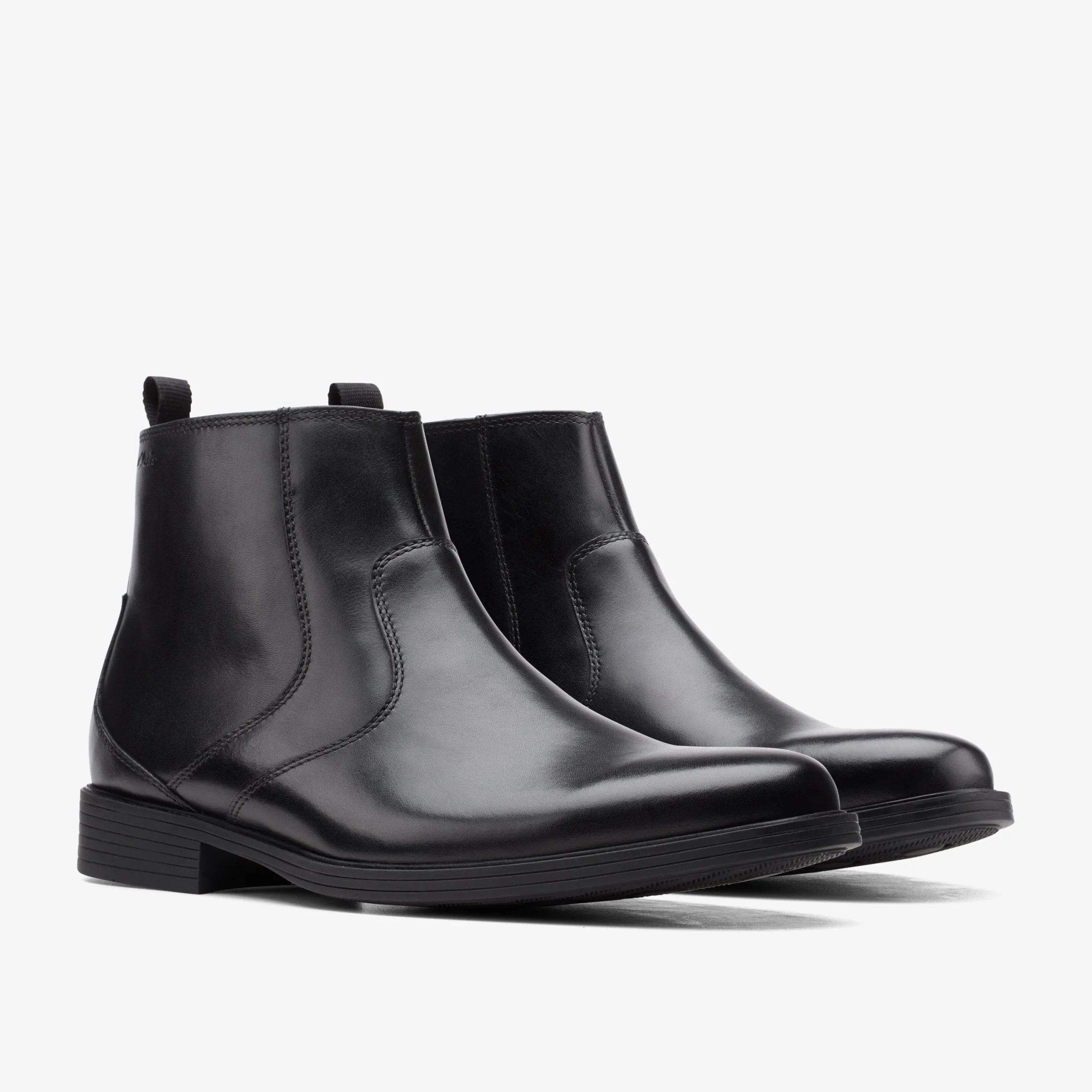 Clarks Whiddon Zip Black Leather Clearance