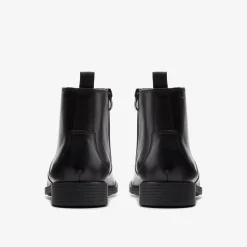 Clarks Whiddon Zip Black Leather Clearance