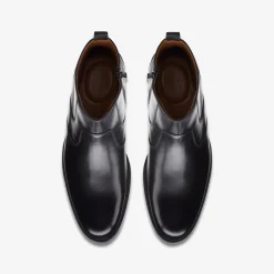 Clarks Whiddon Zip Black Leather Clearance