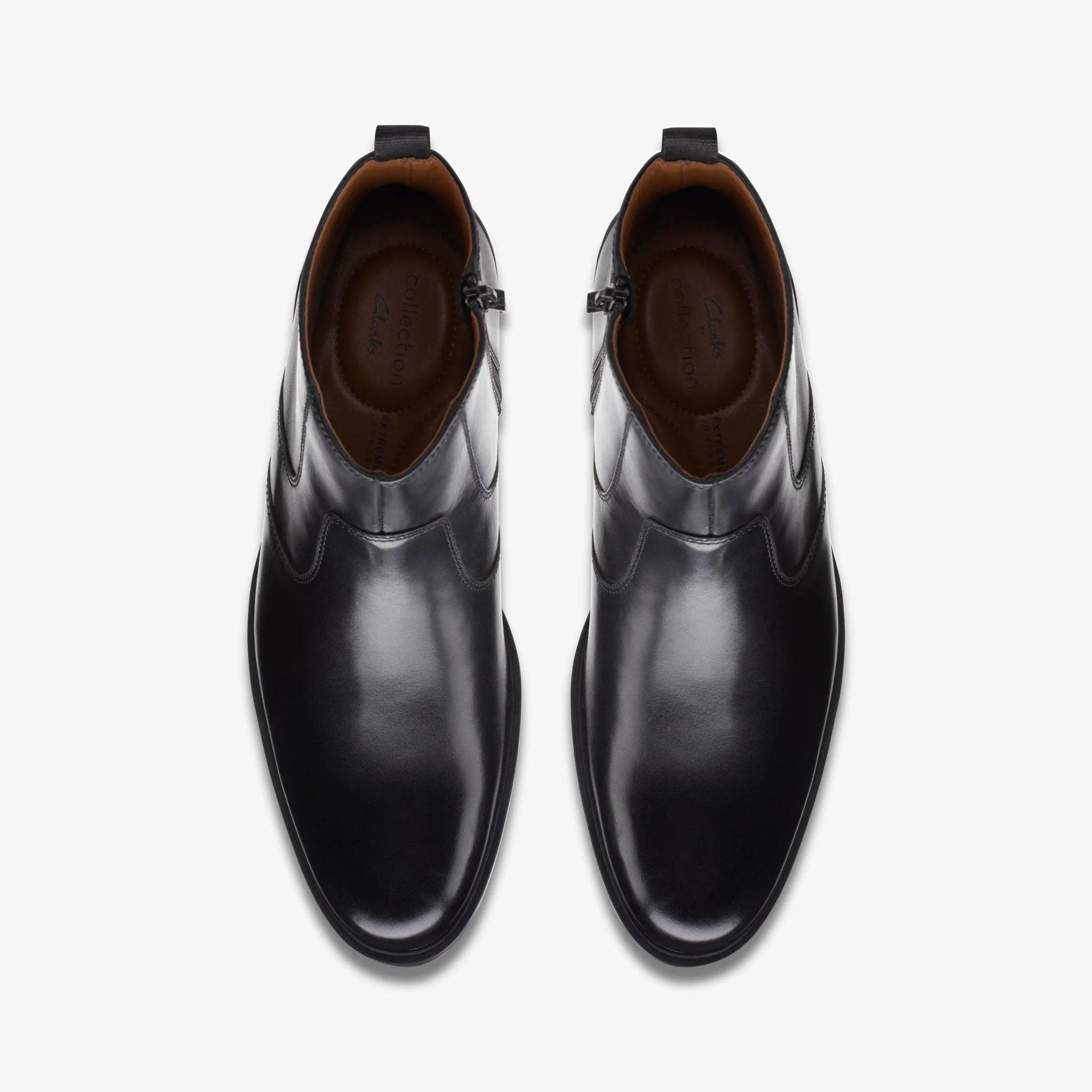Clarks Whiddon Zip Black Leather Clearance