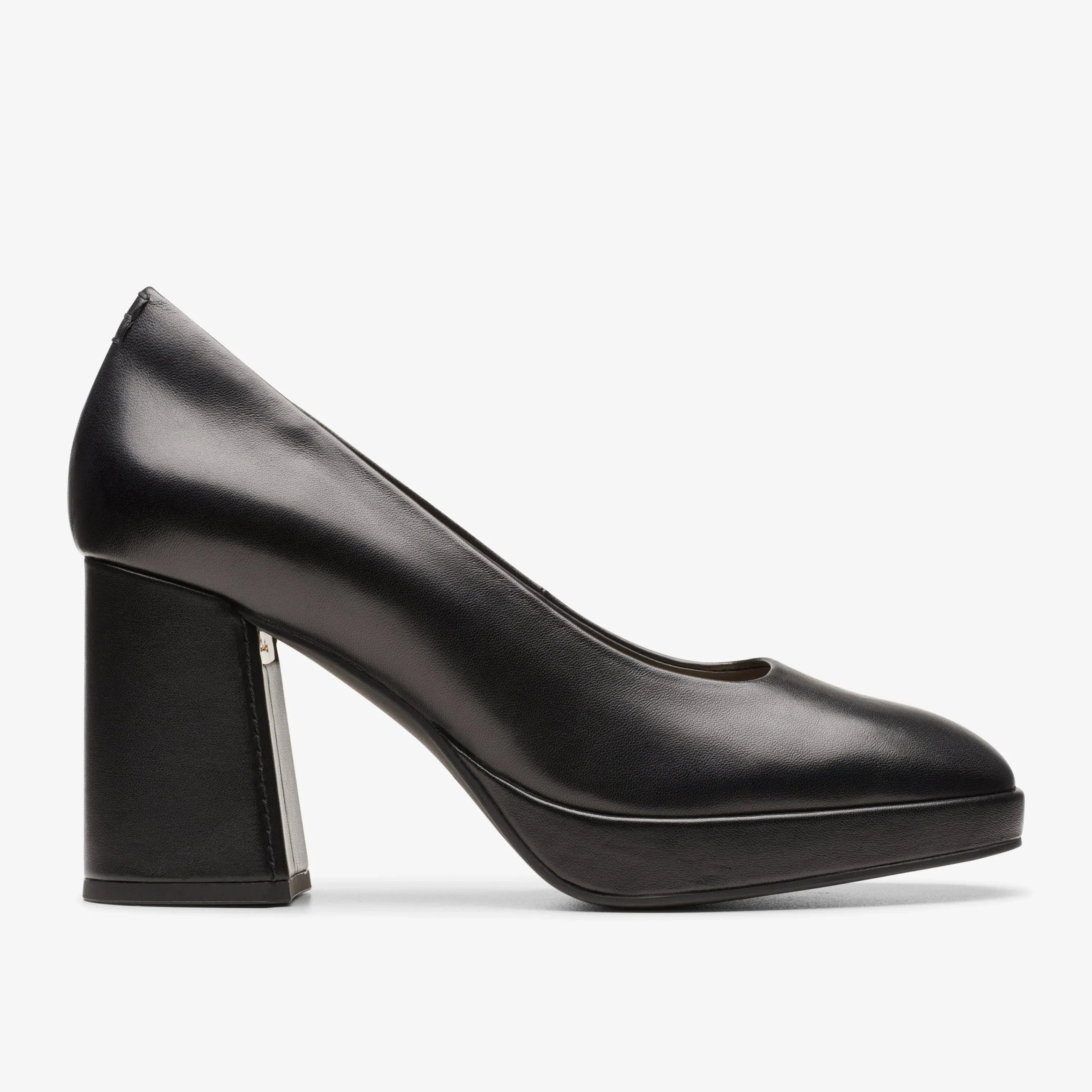 Clarks Zoya 85 Court Black Leather Sale