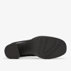 Clarks Zoya 85 Court Black Leather Sale