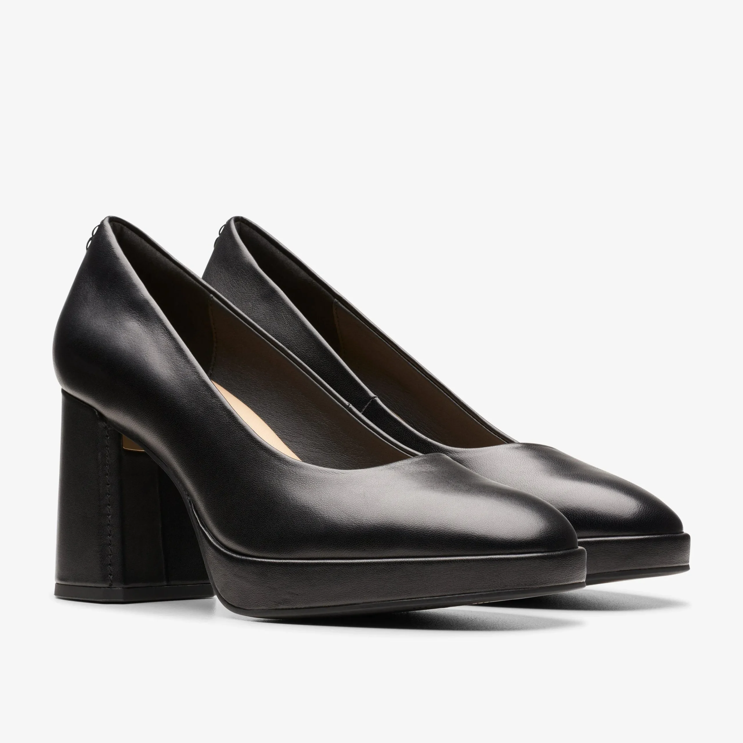 Clarks Zoya 85 Court Black Leather Sale
